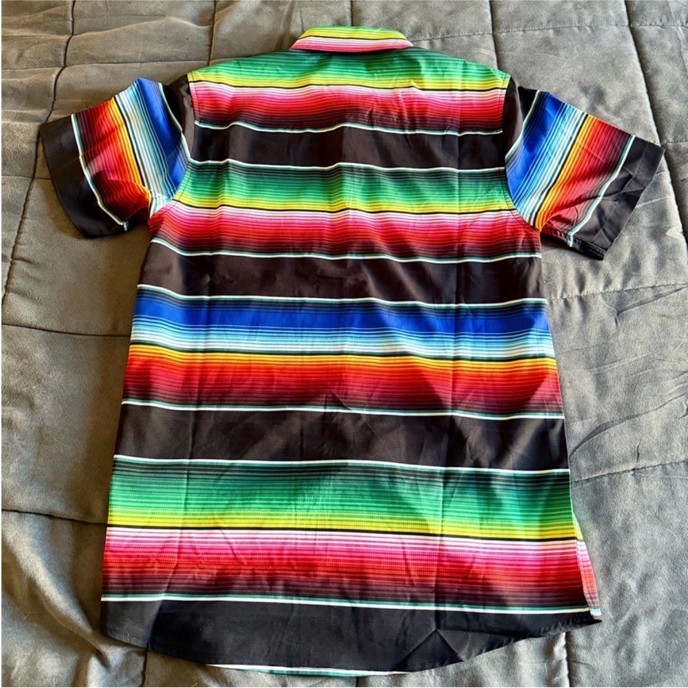 DIXXON Party Shirt  🎉Multicolor Striped! RARE Sold Out Button Down - Picture 3 of 8